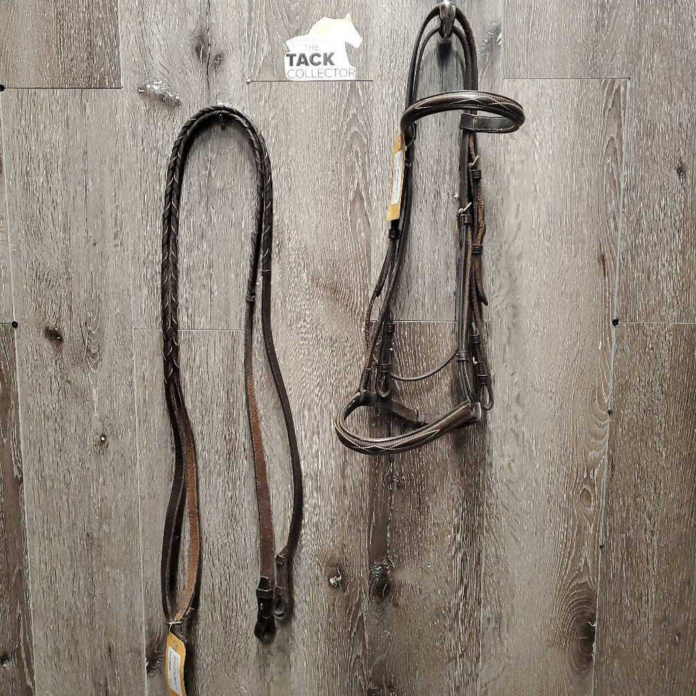 FS Bridle, Braided Reins *gc, dry, stiff, scraped edges