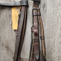 FS Bridle, Braided Reins *gc, dry, stiff, scraped edges
