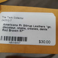 Pr Stirrup Leathers *gc, discolour, stains, creases, dents