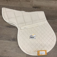 Thick Quilt Terry Towel Bottom Hunter Saddle Pad *gc, clean, stained, dingy, mnr hair, pilly, snags, rubbed binding, threads
