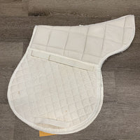 Thick Quilt Terry Towel Bottom Hunter Saddle Pad *gc, clean, stained, dingy, mnr hair, pilly, snags, rubbed binding, threads