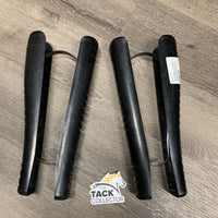 Pr Field Boots, zip, black plastic forms *gc, widened, threads, holey edges, scrapes, dings, older