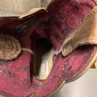 Pr Square Toe Western Cowgirl Boots *gc, clean & dirty edges, CRACK & SPLITS, toes: faded, scuffs, inner hair & rubs
