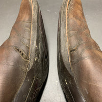 Pr Square Toe Western Cowgirl Boots *gc, clean & dirty edges, CRACK & SPLITS, toes: faded, scuffs, inner hair & rubs
