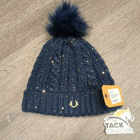 Knit Toque, sparkles, Pom Pom *vgc, hair, older?
