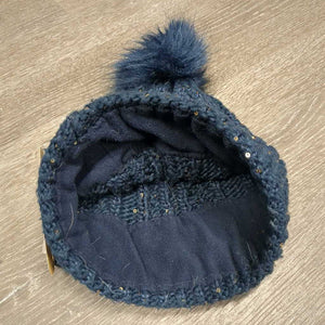 Knit Toque, sparkles, Pom Pom *vgc, hair, older?