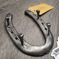 Metal Wall Horseshoe Hook *gc, cracked & sharp toe, rust
