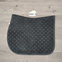 Quilt Jumper Saddle Pad, 1x piping *gc, mnr dirt, hair, cut tabs, rubbed torn binding, faded