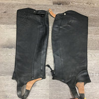 Pr Leather Half Chaps, Back Zipper *xc, mnr dirt & stains
