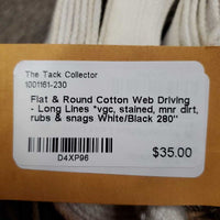 Flat & Round Cotton Web Driving - Long Lines *vgc, stained, mnr dirt, rubs & snags
