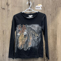 LS Shirt "Horse print" *gc, mnr faded & hairy
