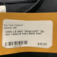 LS Shirt "Horse print" *gc, mnr faded & hairy
