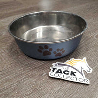 Metal Water Bowl *gc, mnr dirt, scratches
