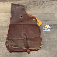 Light Leather Saddle Bags *vgc, v. mnr dirt, sm scuffs, rubs
