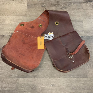 Light Leather Saddle Bags *vgc, v. mnr dirt, sm scuffs, rubs