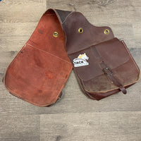 Light Leather Saddle Bags *vgc, v. mnr dirt, sm scuffs, rubs
