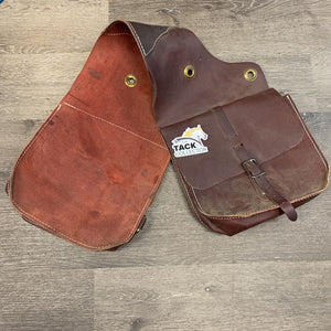 Light Leather Saddle Bags *vgc, v. mnr dirt, sm scuffs, rubs