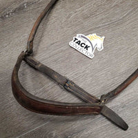 Soft Rolled Leather Drop Noseband *gc/fair, dirty, faded, stains, cracking, older
