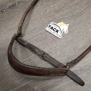 Soft Rolled Leather Drop Noseband *gc/fair, dirty, faded, stains, cracking, older