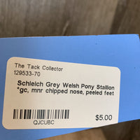 Grey Welsh Pony Stallion *gc, mnr chipped nose, peeled feet
