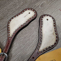 Pr Cowhide Western Leather & Hide Spur Straps, tag *new
