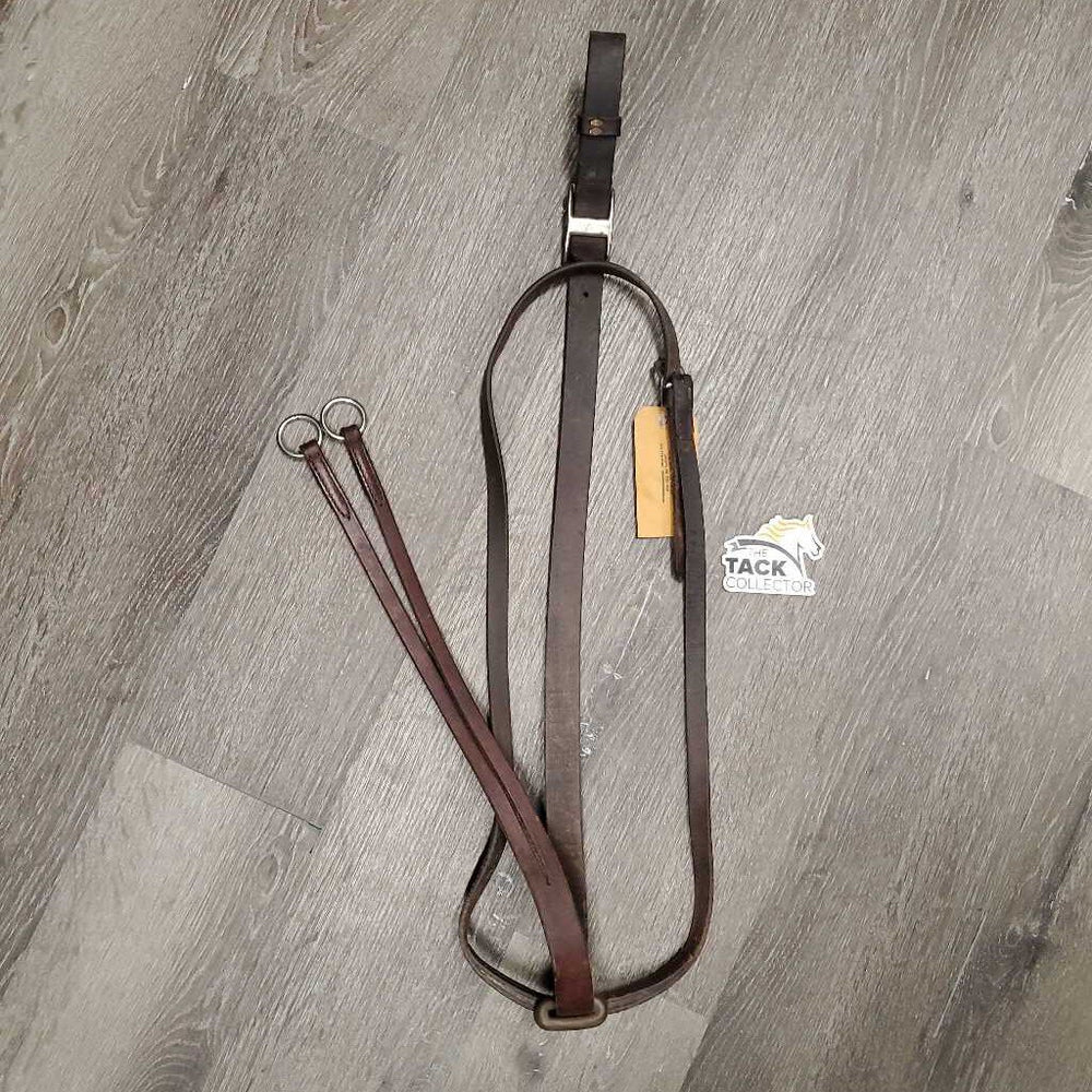 ThickLeather Running Martingale, conway, v.small rings *gc, older, clean, stains, scape, chewed