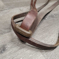 ThickLeather Running Martingale, conway, v.small rings *gc, older, clean, stains, scape, chewed
