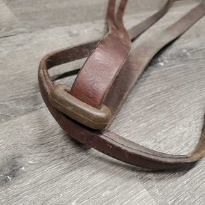 ThickLeather Running Martingale, conway, v.small rings *gc, older, clean, stains, scape, chewed