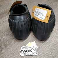 Pr Ribbed Rubber Bell Boots, velcro *vgc, clean, mnr discolored, stains, rubs & scratches
