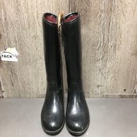 JUNIORS Tall Lined Rubber Riding Boots *vgc, mnr dirt, scratches, spots
