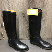 JUNIORS Tall Lined Rubber Riding Boots *vgc, mnr dirt, scratches, spots
