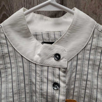 LS Show Shirt *No Collar, loose button threads, gc/fair, v.crinkled, pit stains, puckered collar
