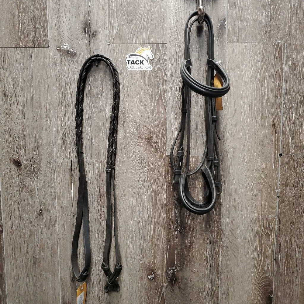 Rsd Padded Bridle, Thick Braided Reins *vgc/gc, mnr dirt, film & scraped edges, rough/sliced?, older