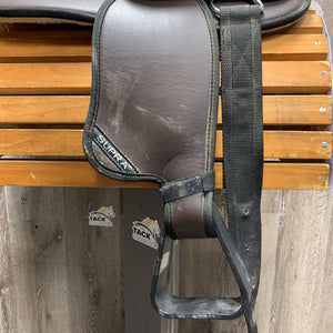 10" Wide? Supra Synthetic Western Saddle, 24" Neoprene Cinch, Plastic Stirrups, 2 Velcro Hobble Straps, 2 Nylon Latigos