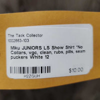 JUNIORS LS Show Shirt *No Collars, vgc, clean, rubs, pills, seam puckers
