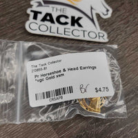 Pr Horseshoe & Head Earrings *vgc
