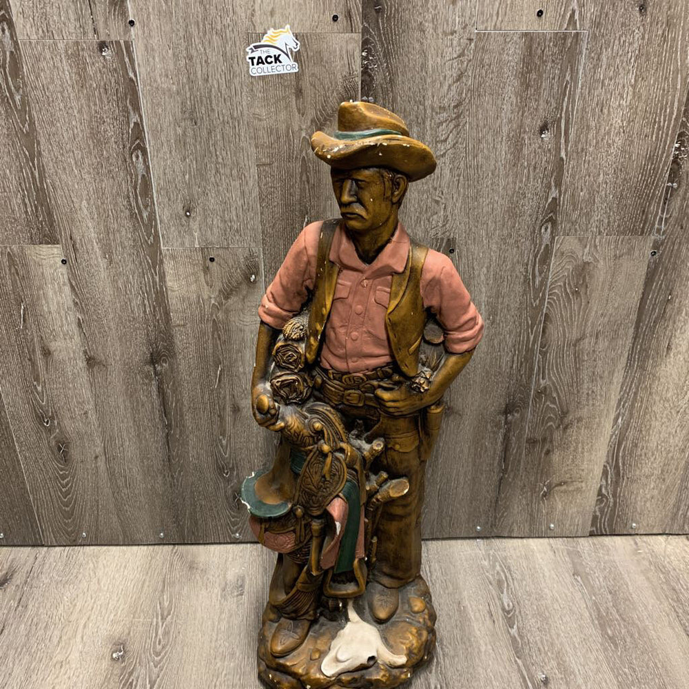 Vintage 1970's ?Fred Curtis Ceramic Standing Cowboy Statue *v.dented & chipped, dirty