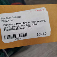 Cotton Sheet *fair, repairs, tears, snags, mnr hair, rubs
