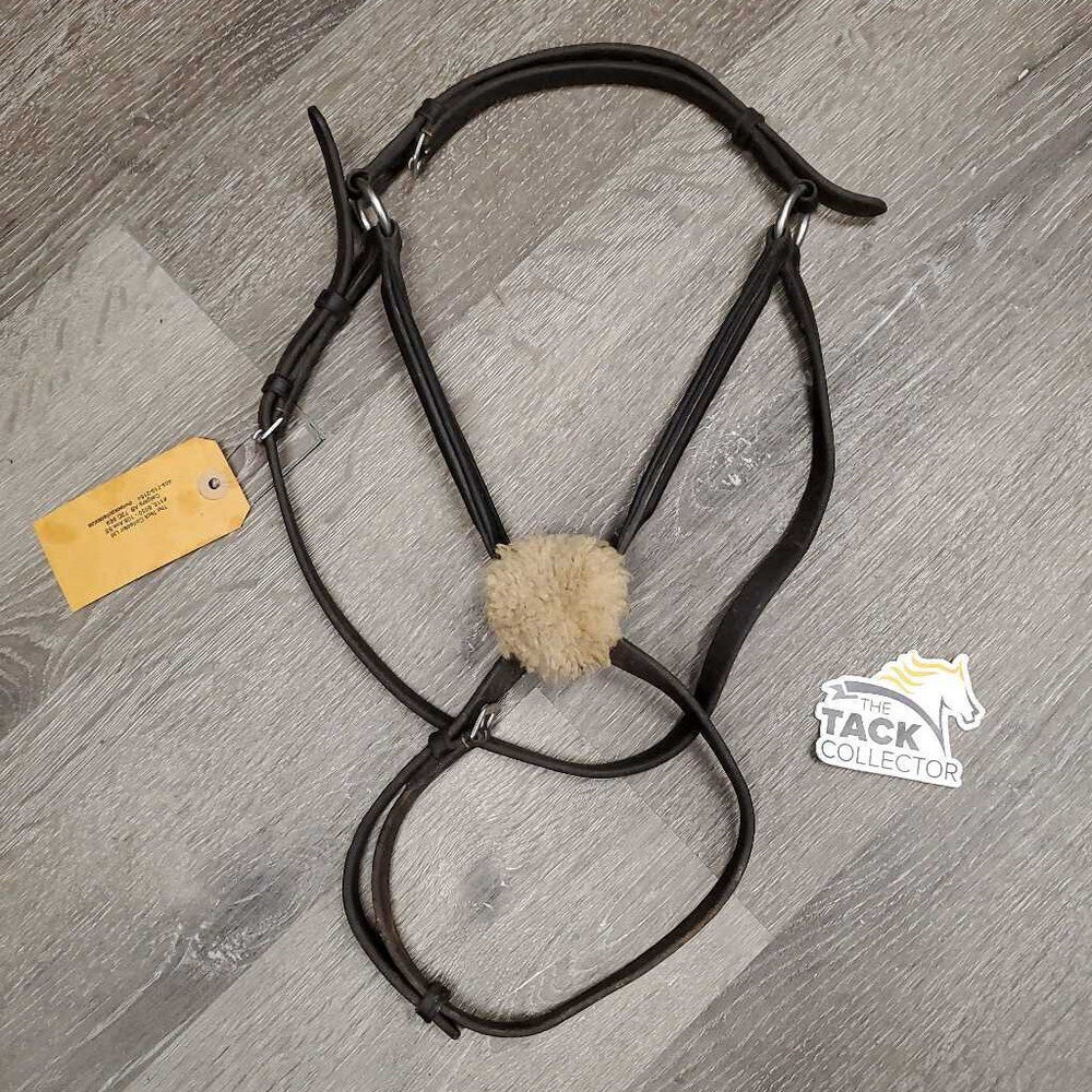Rsd/Padded Figure 8 Noseband Only, Sheepskin *gc, older, clean, sticky, residue, loose keeper, dry, dirt