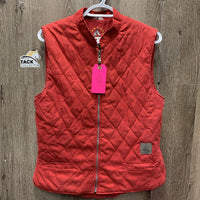 Quilt Vest, Zipper *gc, older, clean, puckers, faded?
