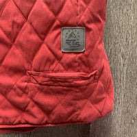 Quilt Vest, Zipper *gc, older, clean, puckers, faded?
