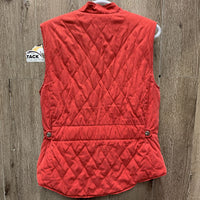 Quilt Vest, Zipper *gc, older, clean, puckers, faded?
