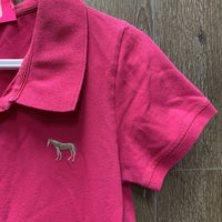 SS Polo Shirt, 1/4 Button Up *gc, clean, faded, mnr curled collar
