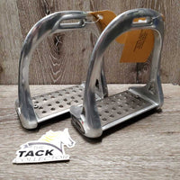 Pr Wide Base Stirrup Irons *gc, dusty, mnr scuffs, scratches, dings, peeled?