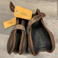 Open Front & Hind Boots, tabs *gc, clean, residue, rubs, scrapes, edges: v.pilly, torn & holey
