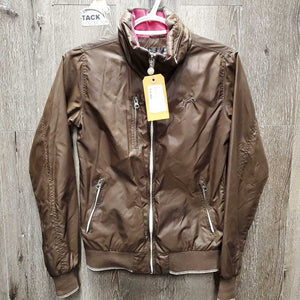 Light Fleece Lined Jacket, zipper *gc, wavy zipper, mnr stain, seam puckers & hair