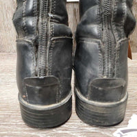 Field Boots, zips, 1 Grey Ariat Form *gc, dirty, film, scuffs, scrapes, scratches, v.peeled. breaking teeth-L
