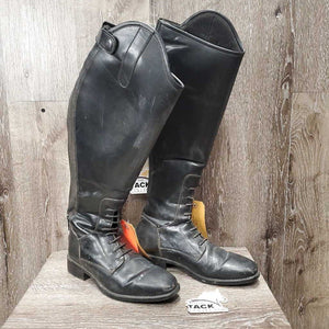 Pr Field Boots, zips *RT BROKEN Zip, dirty, film, scrapes, scratches, threads, stretched els, dent