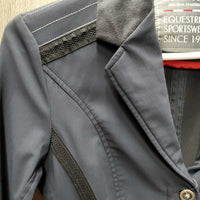 Show Jacket, zipper, buttons *vgc, mnr faded? & snag/thread, seam puckers
