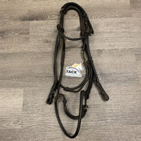 Soft Fine Rolled Leather Bridle *vgc, mnr residue, TORN noseband edge
